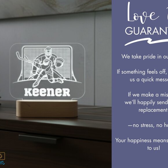 Custom Hockey LED Lamp – Unique Sports-Themed Nightlight - Picture 6 of 8